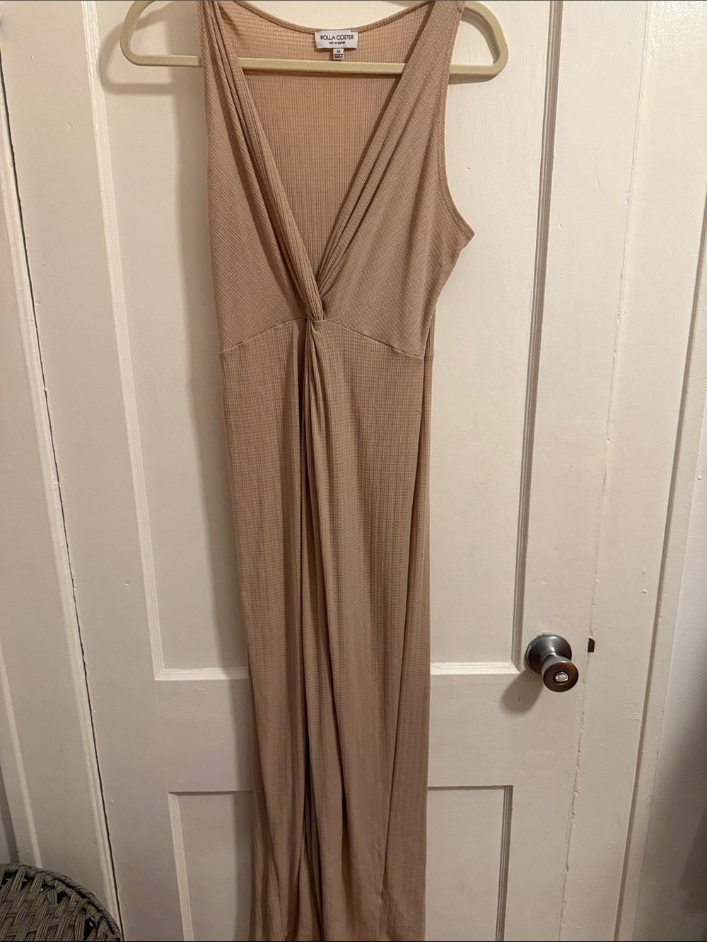 Rolla Coster Beige Sleeveless Knot-Front jumper
